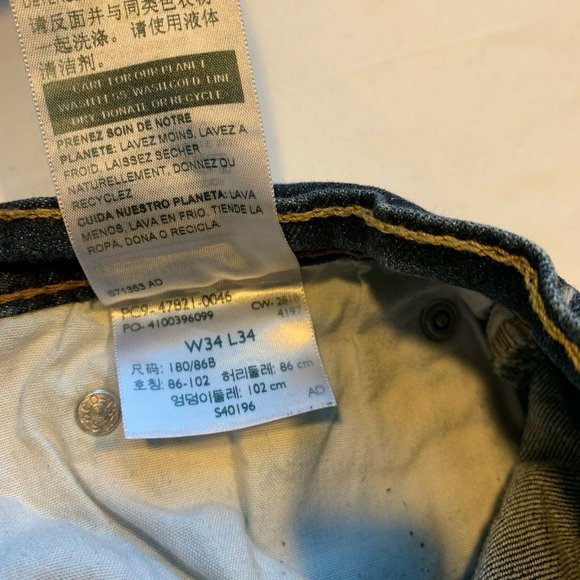 Levi's Denizen 285 Jeans Mens 34x34‎ Relaxed Fit Stretch Faded Dark Blue Denim - Picture 7 of 12